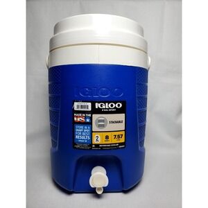 Igloo 2 Gallon Sport Beverage Cooler Majestic Blue New Unused Stackable Drink...